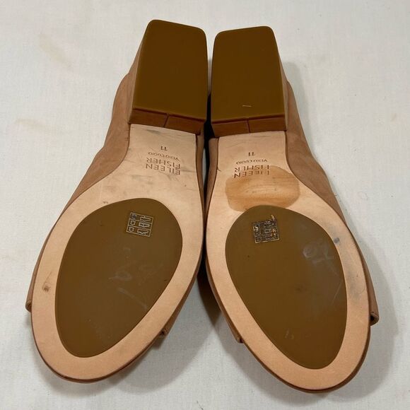 Eileen Fisher Katniss SuedeTan Mules With Minimalist Design Size 11 - Picture 7 of 9